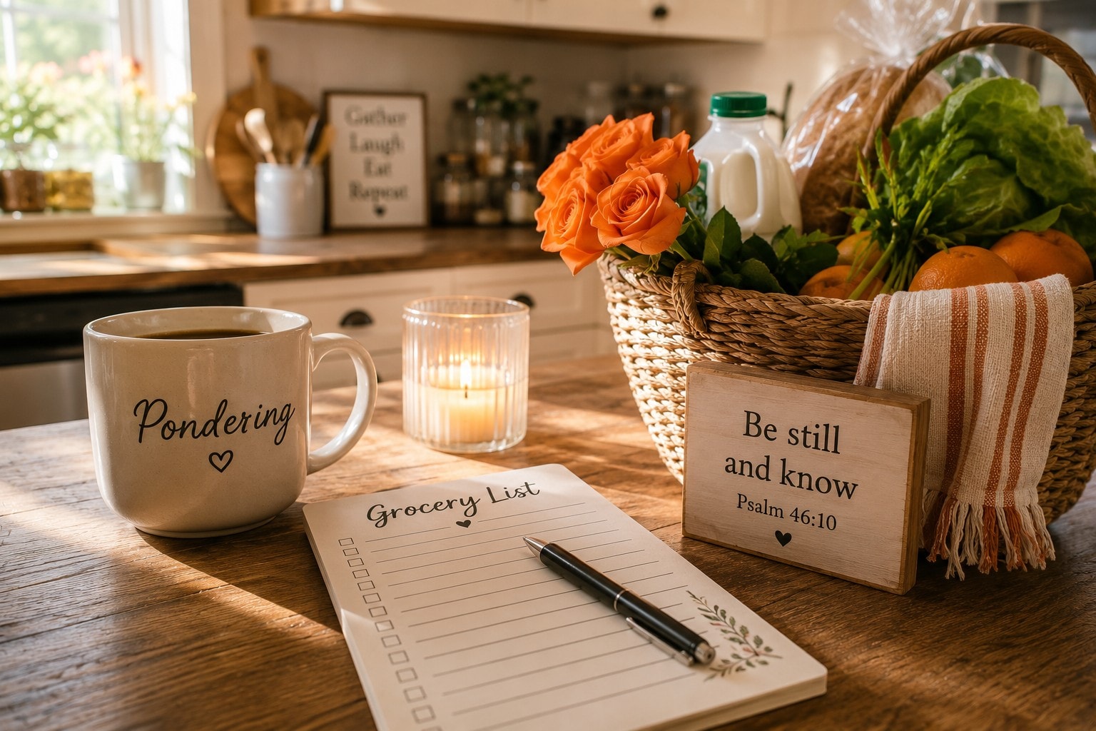 A quiet moment at the table